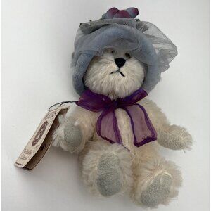 The Boyds Collection Deborah Sue Bearington Teddy Bear Hat & Purple Bow